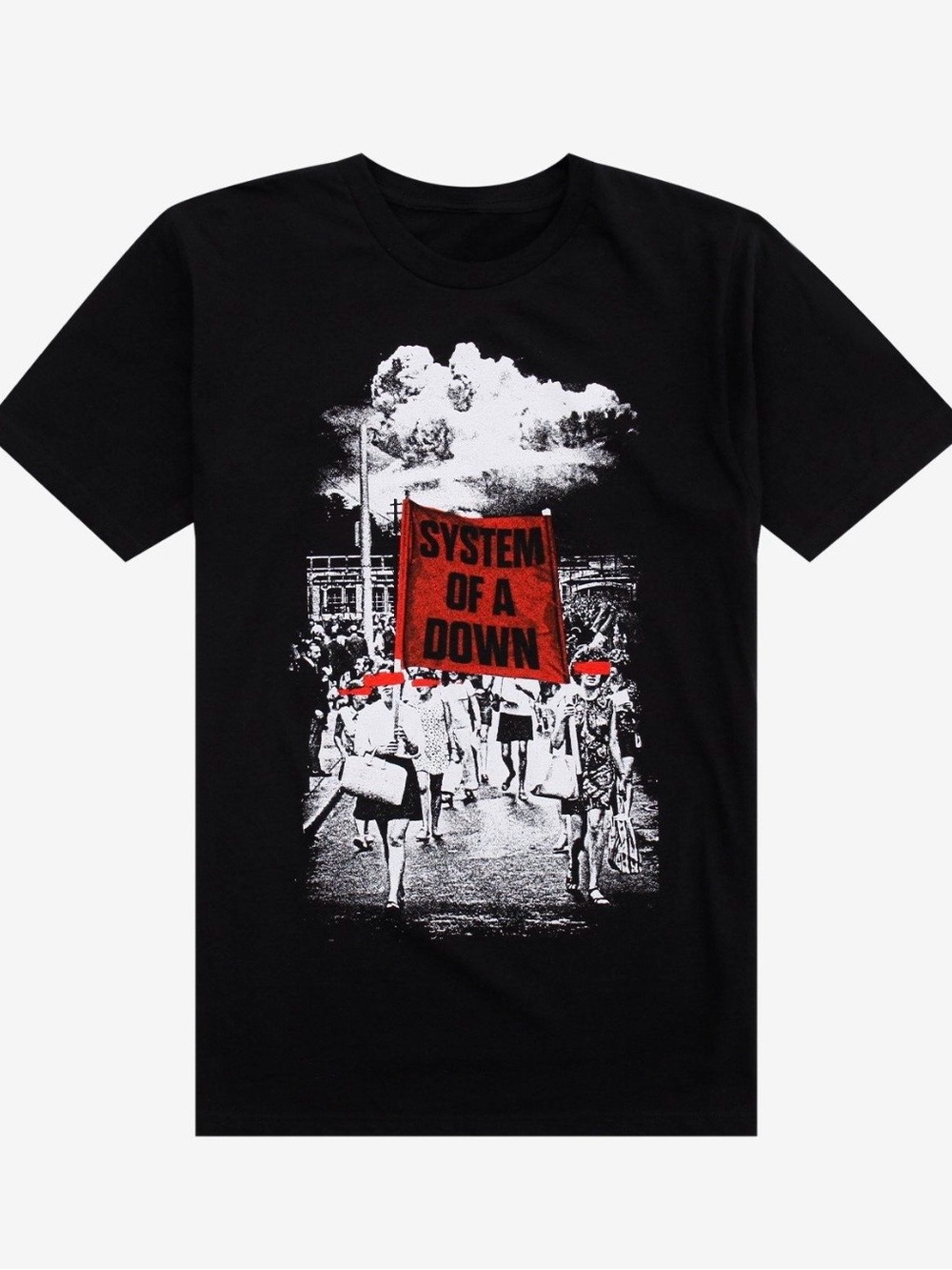 Hot Topic Black and Red Graphic Tee - System of A Down Banner